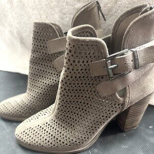 Suede peekaboo booties